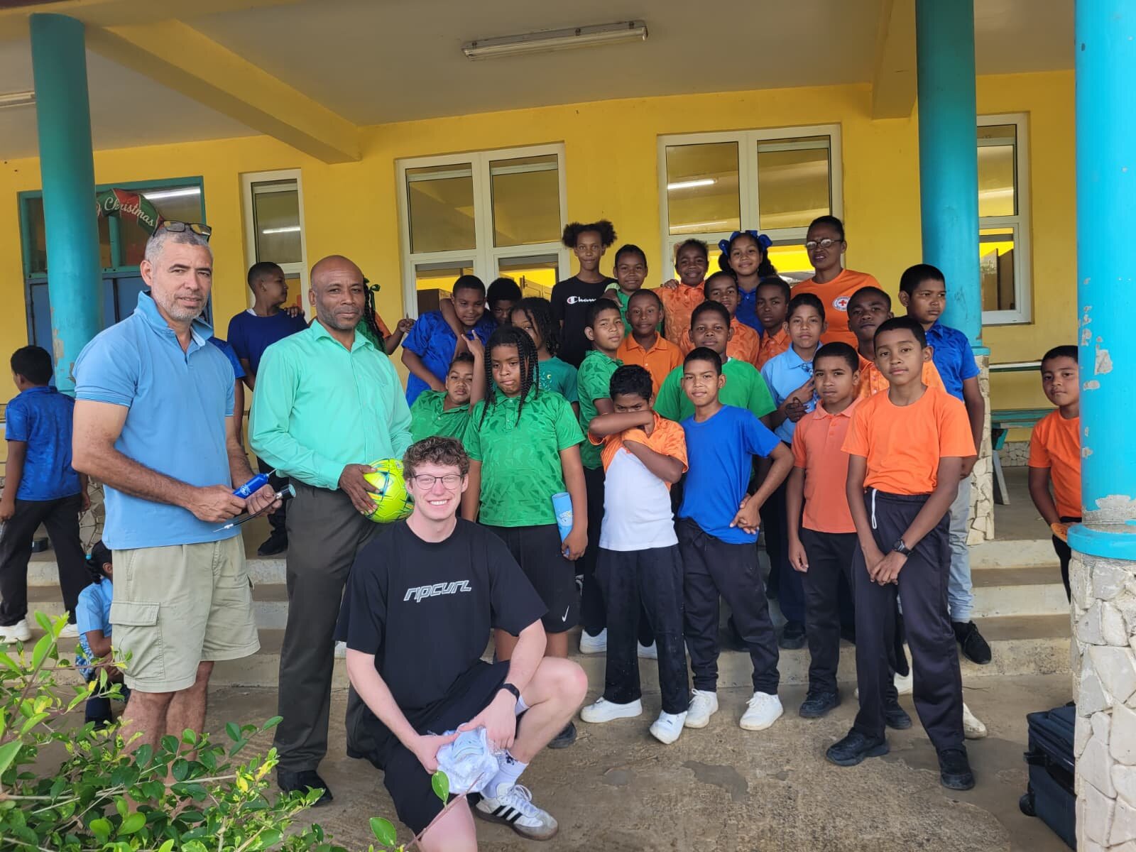 HavenReach with a Kalinago school after delivering donated soccer gear, January 2026